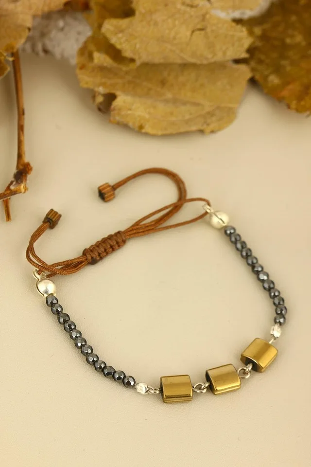 

Dr Stone Natural Stone Women Hematite Macrame Bracelet Z121AR165 202321412