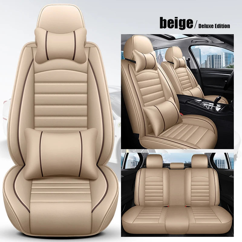 

WLMWL Leather Car Seat Cover for Ford focus kuga ecosport explorer mondeo fiesta mustang car accessories Car-Styling