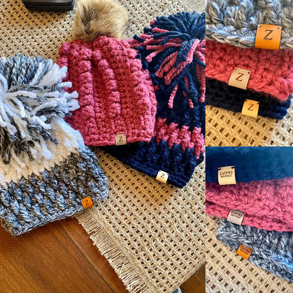 

Custom Cork Leather Labels，Personalized Knitting Labels， Labels for Handmade Products，Knitting Labels