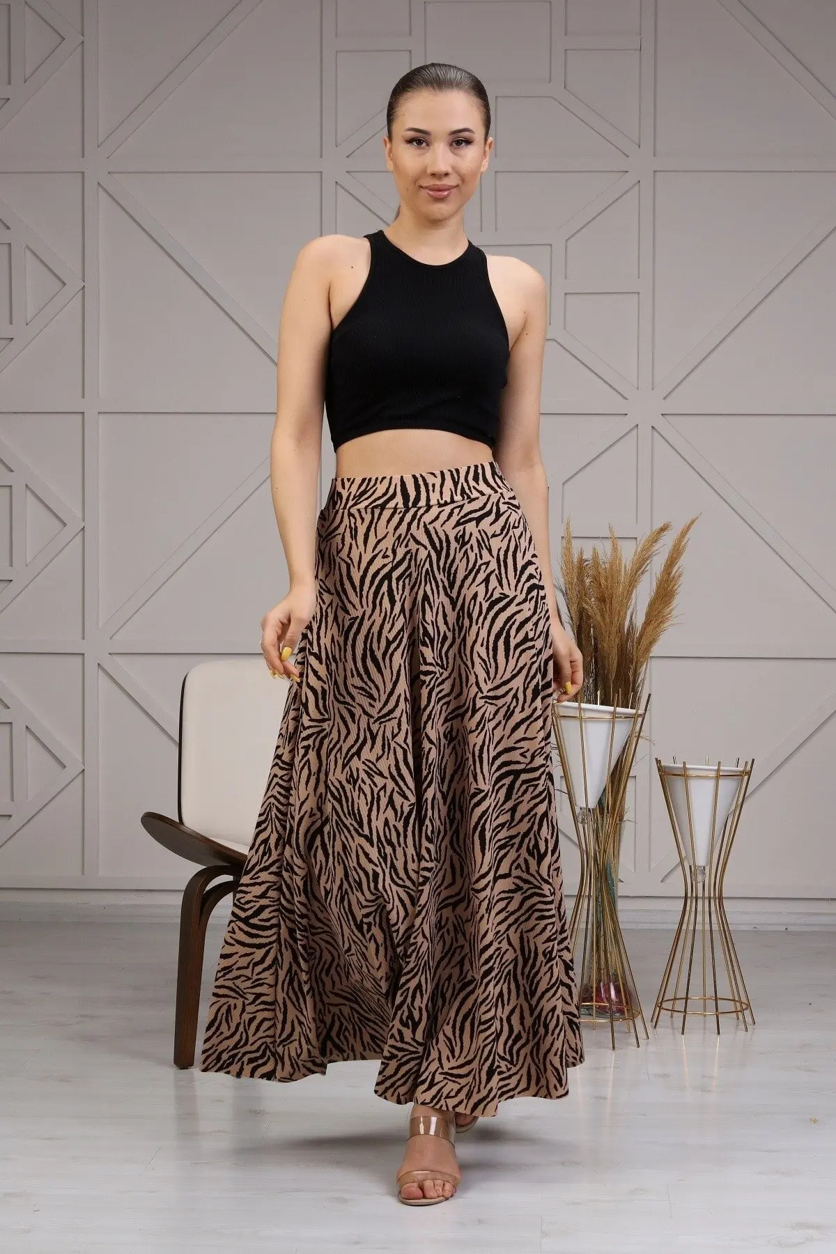

Skirt, Zebra Pattern, Beli Wheel Large Mold, Long, Multi-Piece Planting, Elegant Posture, comfortable Moulded, Casual and Special, Woven Fabric