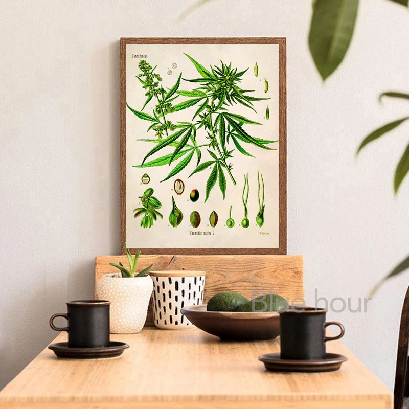 Poster Wall Art Marijuana Plant Art/Canvas Print Home Decor F 