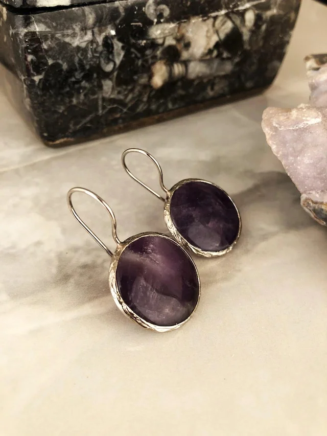 

Dr Stone Natural Stone Women 'S Amethyst Stone Earrings AHL10 439800681