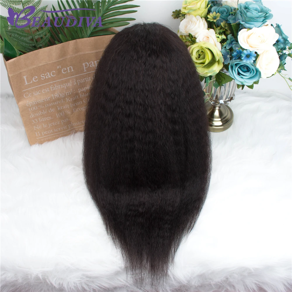 Beaudiva 13*4 фронта шнурка человеческих волос парики с детскими волосами кудрявые прямые естественные цвета бразильские кудрявые прямые волосы парики шнурка