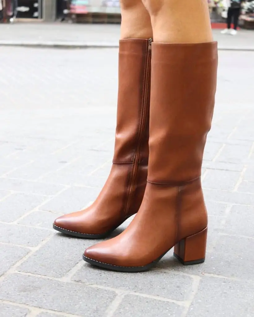 Tuwoshoes/женские сапоги до колена на высоком каблуке цвет коричневый | Обувь