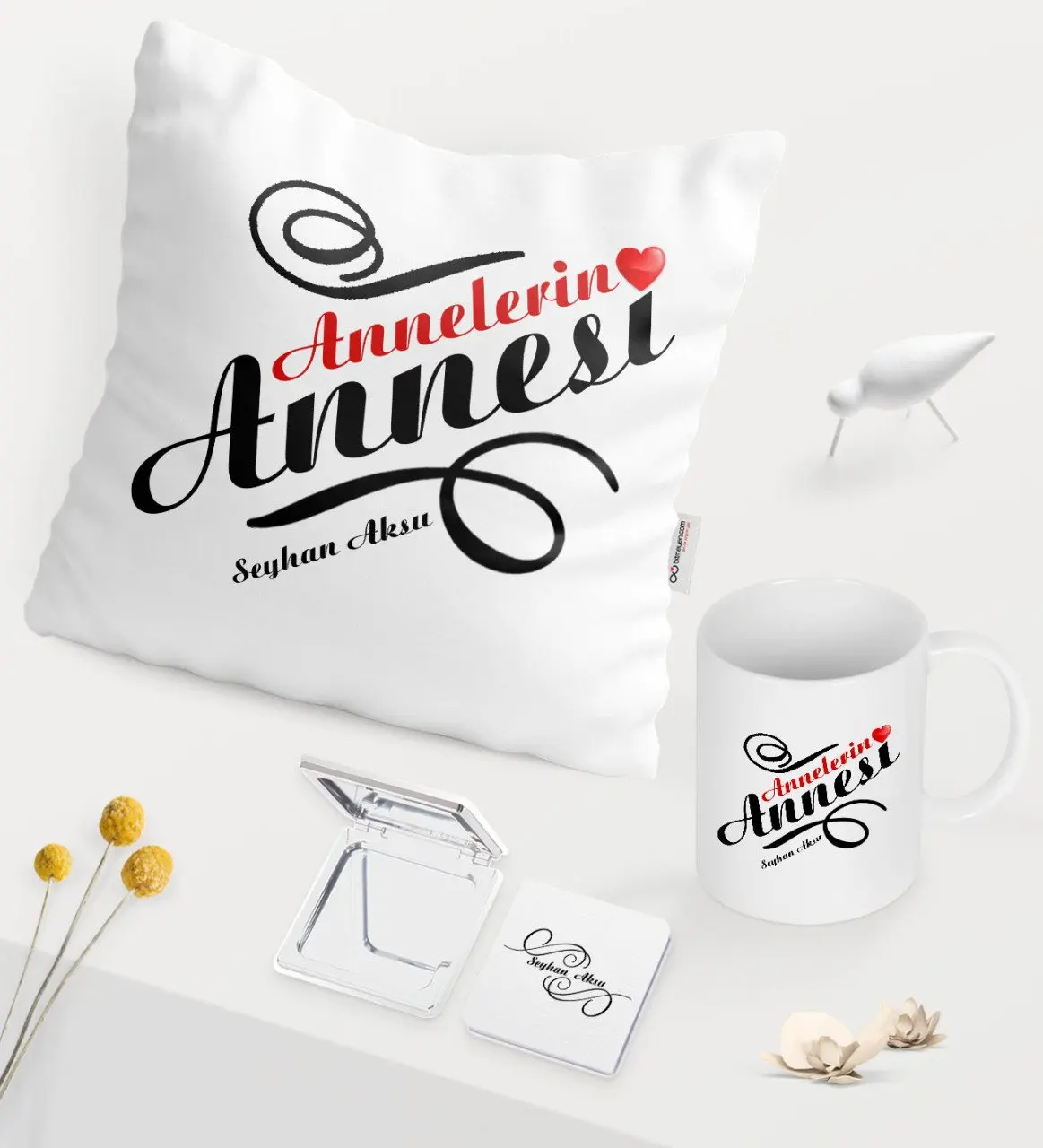 

Personalized Mothers Mother White Mug Mirror Pillow Set