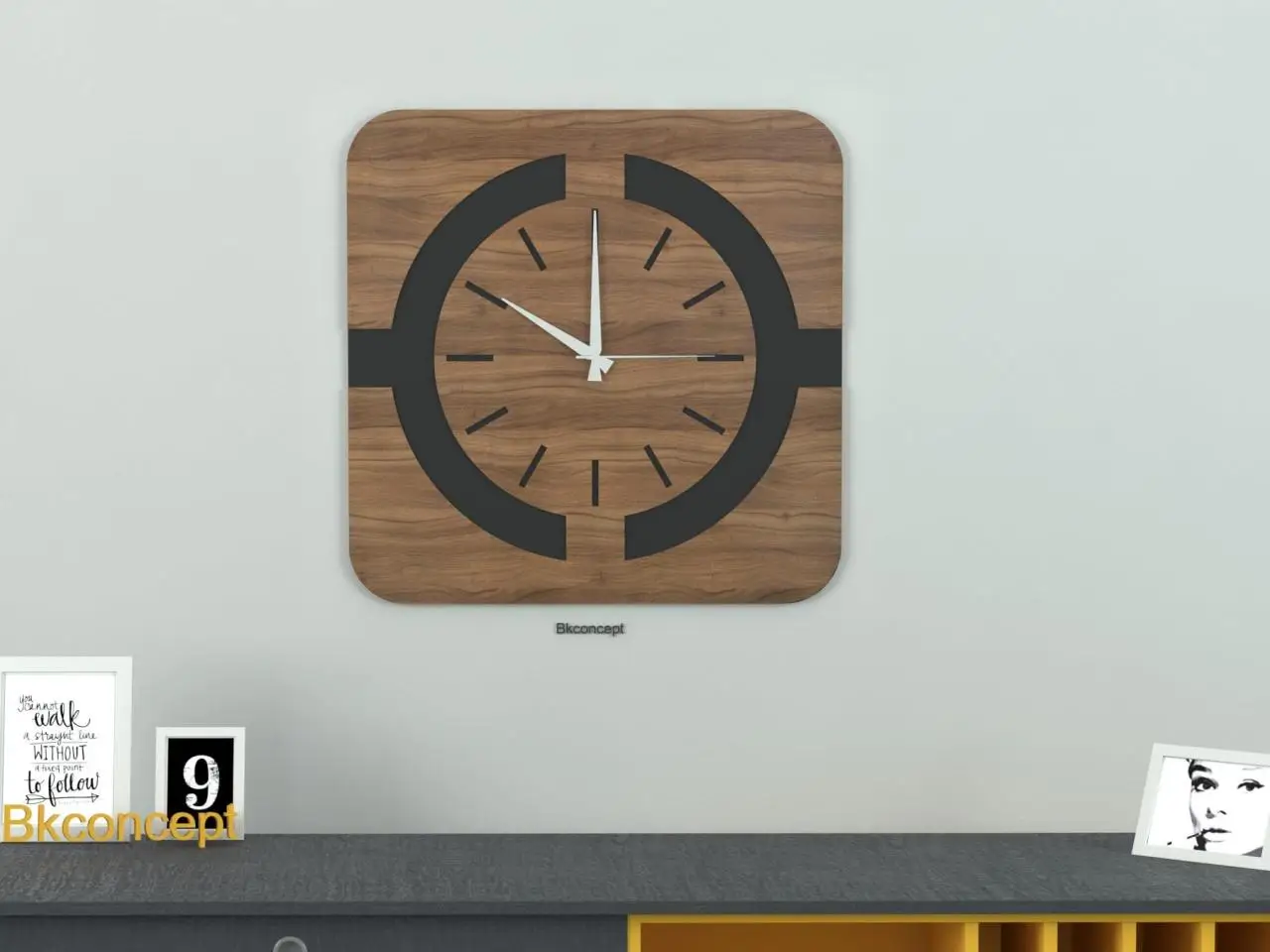 

Nicola Wall Clock Black Walnut Decoration Living Room Wall Decor Home Living Room Decoration