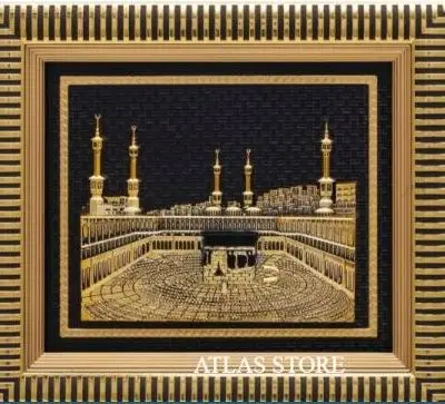 

Islamic gift decor 29x33cm Kaaba-Serif Makkah Hajj Religious Gifts Glass Table Frame for Table Top and Wall
