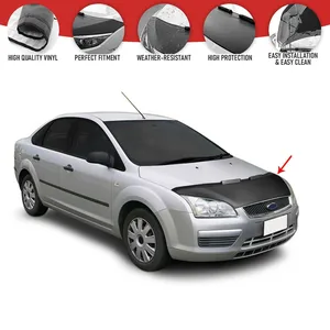 Car Bonnet Mask Hood Bra Protector Pu Leather Stone guard Fits Ford Focus 2005-2008