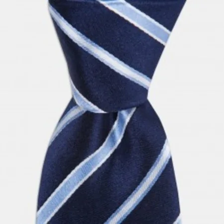 

Blue stripe navy blue silk tie 67827990