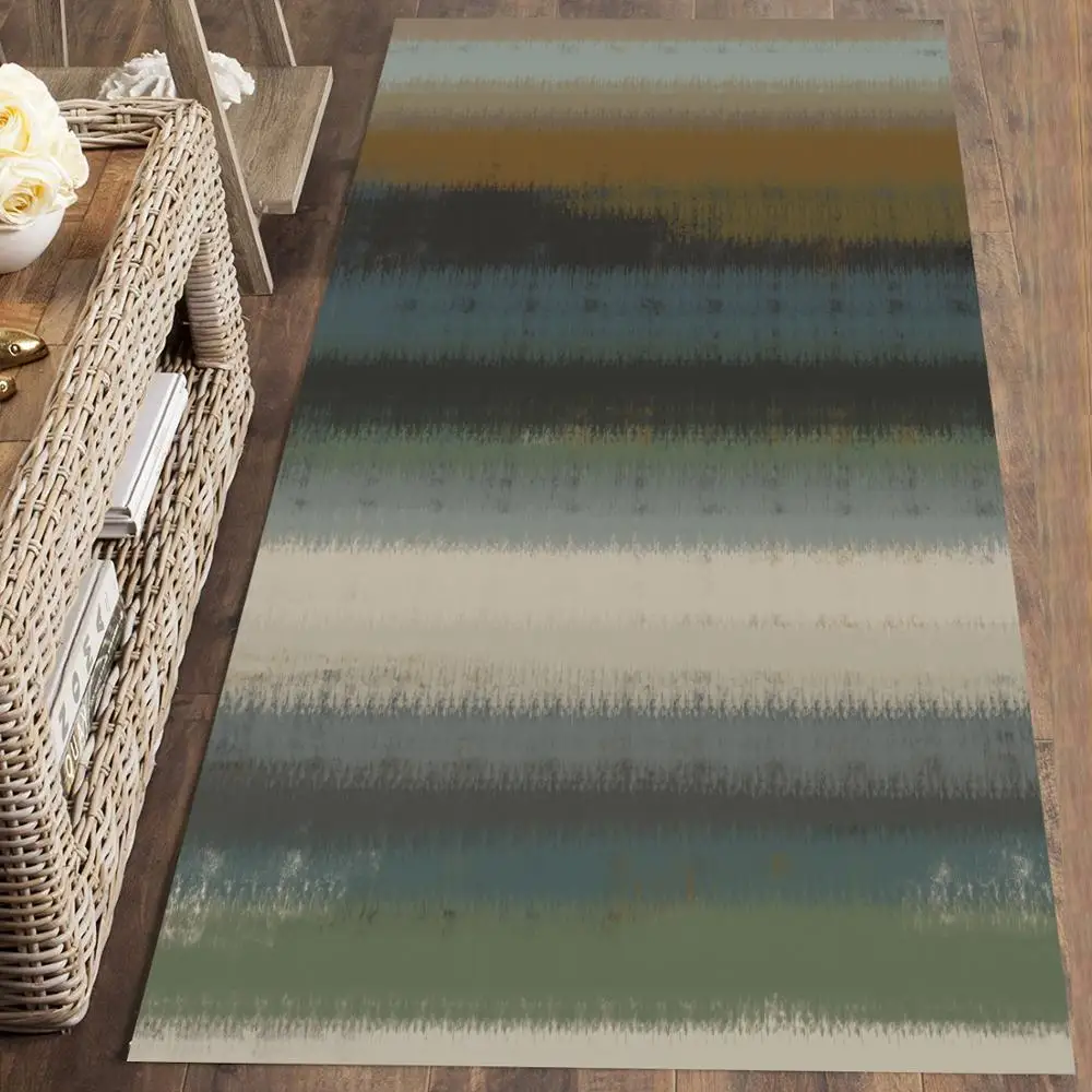 

Else Green Brown Blue Gray Lines Stripes Nordec 3d Print Non Slip Microfiber Washable Runner Mats Floor Mat Rugs Hallway Carpets