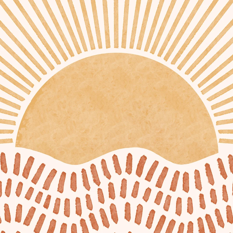 Абстрактные геометрические плакаты Sun Boho на холсте нейтральные современные