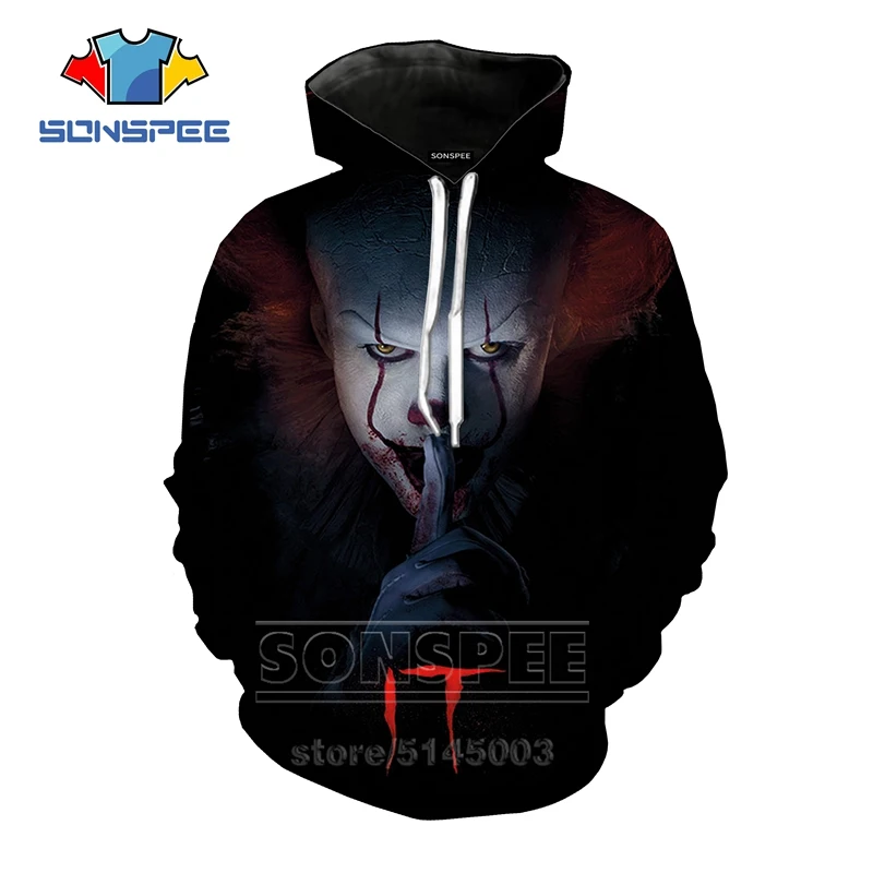 13 Pennywise толстовки новые для мужчин и женщин террор клоун Толстовка 3D принт It Chapter Two унисекс топ с длинными рукавами пуловер с круглым вырезом C063-17 - Цвет: 13