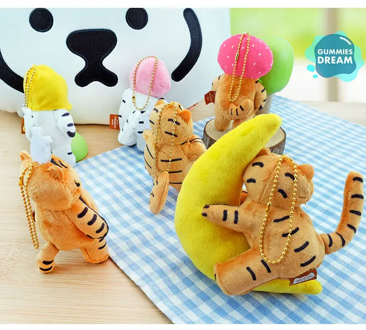 Кавайная плюшевая игрушка в виде тигра с чашкой чайного зонта мягкая подвеска