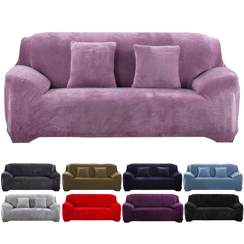

Velvet Plush Sofa Cover for Living Room Elastic Furniture Couch Slipcover Chaise Corner Sofa Cover Stretch L Shaped Corner Cover