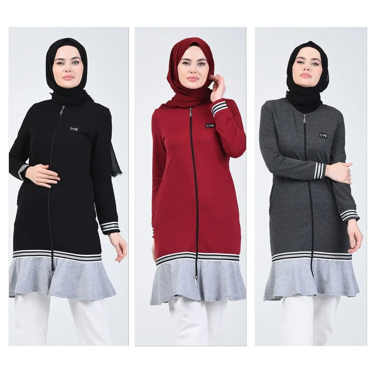 

Flywheel Sport Cape Long Sleeve Winter Muslim Clothing Hijab Fashion Buttoned Belted Velvet Simple Comfortable Modern Stylish E