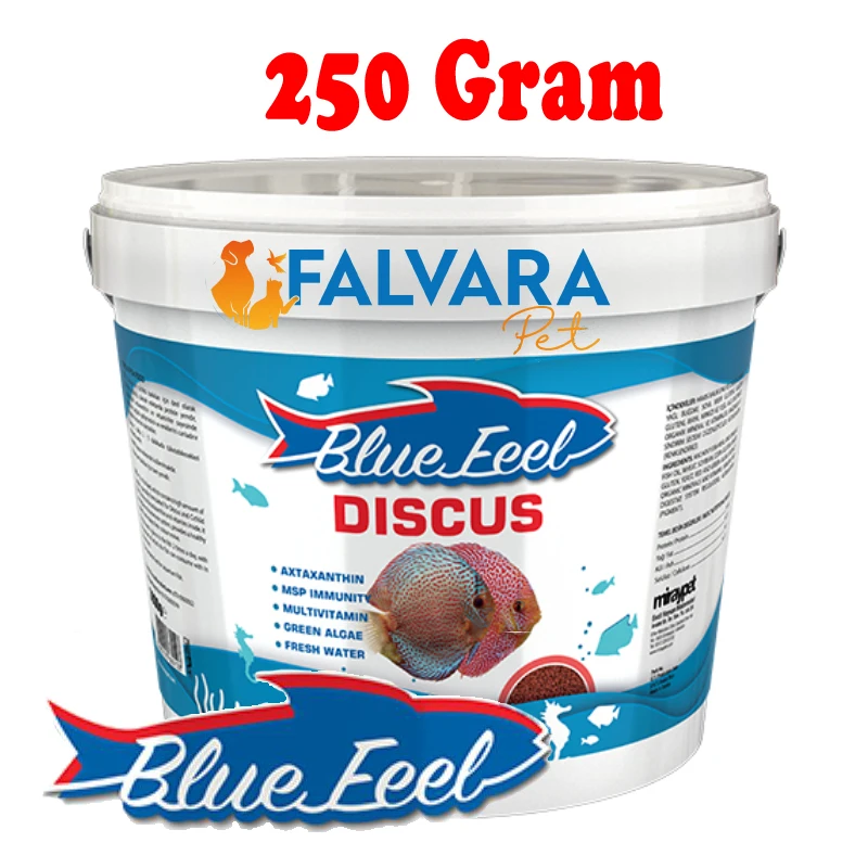 

250 grams Blue Feel Discus (1,2-2 mm) Bucket Compartment Discus Fish Food, Granular Fish Food