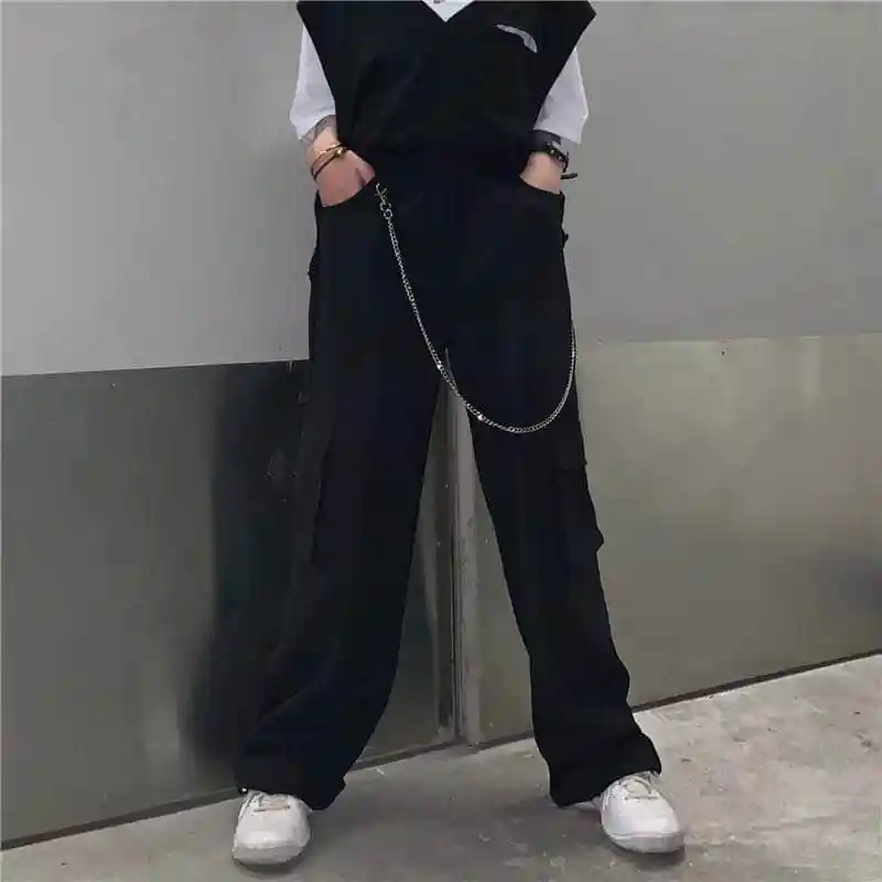 Эластичные брюки NiceMix в стиле Харадзюку модные уличные Одежда большого размера