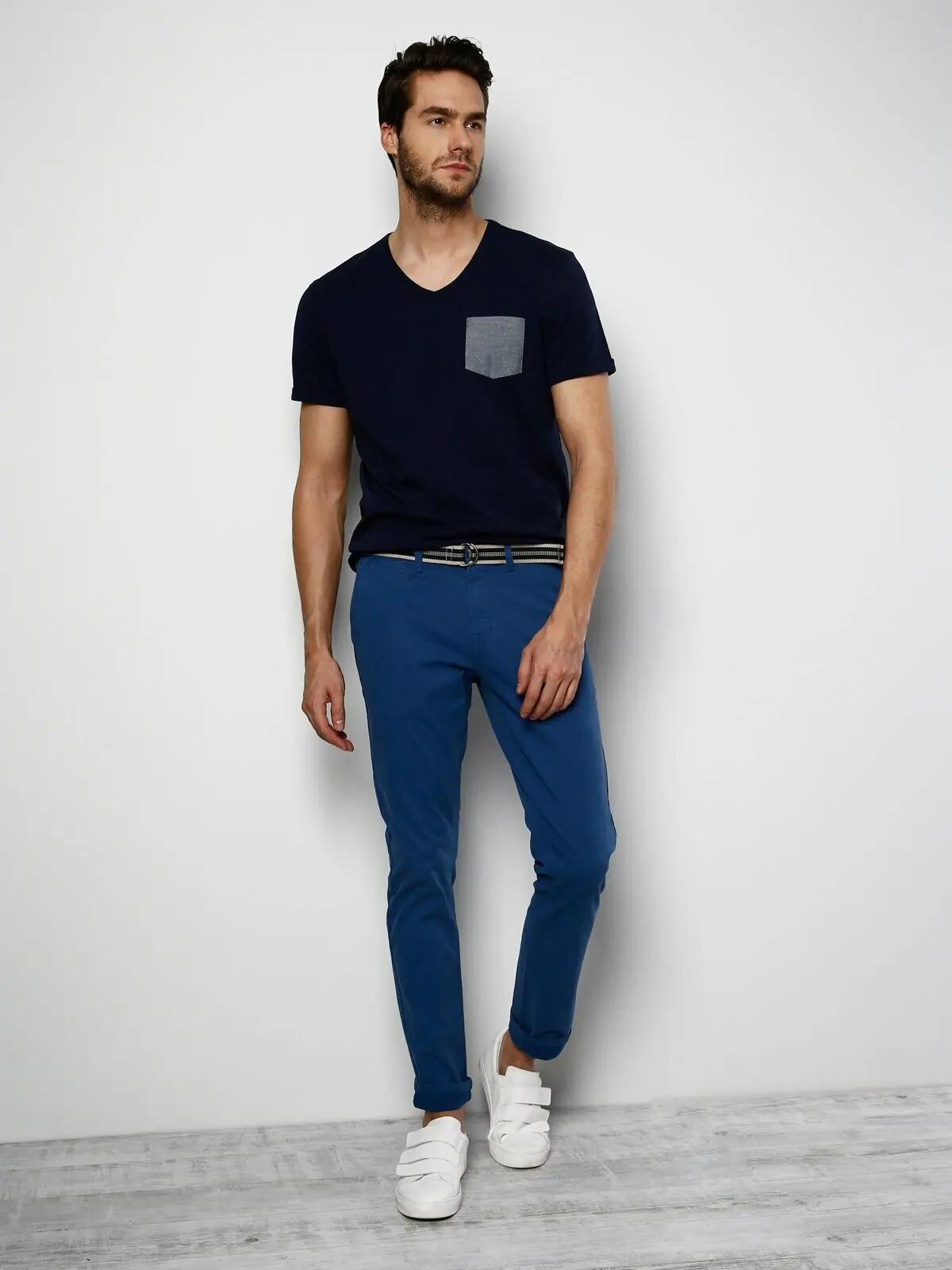 Мужские облегающие синие брюки Colins мужские CL1024683 | Мужская одежда