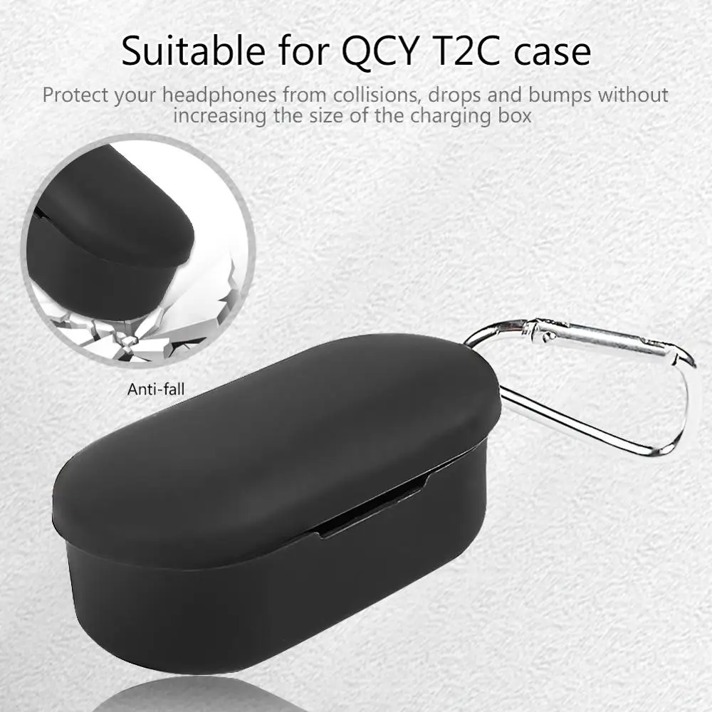 Чехол для QCY T2C защитный чехол с полным покрытием силиконовый беспроводных