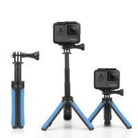 mini handheld extendable telescopic selfie stick tripod monopod for gopro hero 10 9 camera multi functional grip accessories