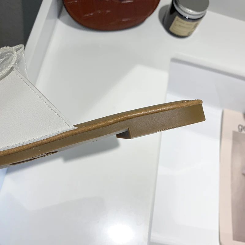 

2021 summer new style popular ladies gauze bowknot flat soft casual slippers 1754