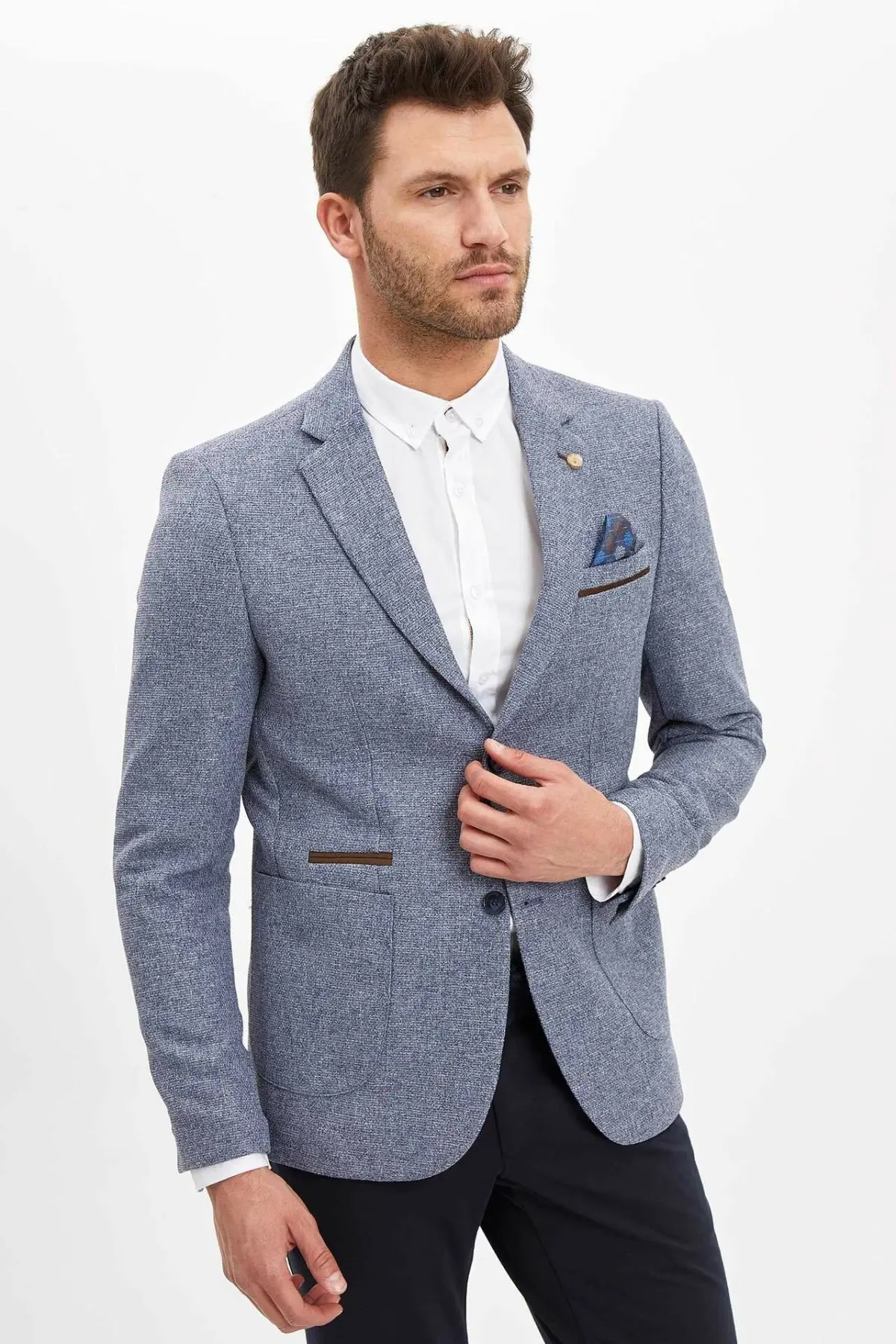 DeFacto мужской весенний Повседневный Блейзер мужские однотонные блейзеры деловые