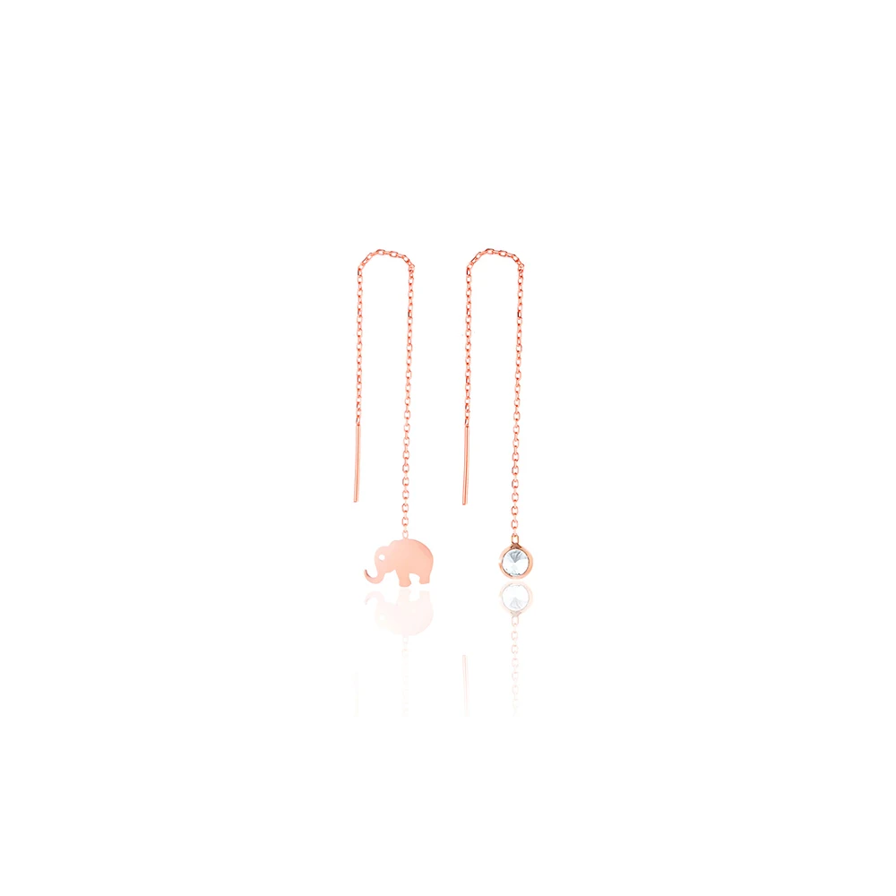 

Showy 925 Sterling Silver Earrings Jewelry For Women Rose Gold Plated With Zircon Drop Earrings