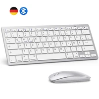 german qwertz layout bluetooth keyboard mouse combo wireless bluetooth mice ultra slim mute for mac ipad ios android windows