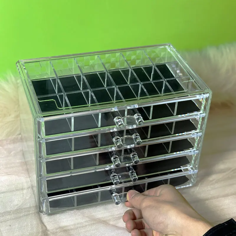 

Large Acrylic Drawer Box Desktop Storage Box Transparent Acrylic Cosmetics Lipstick Mask Nail Gel Storage Box Pen Case