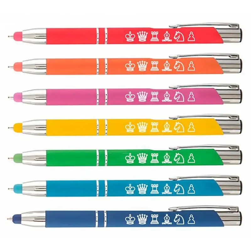 Stylus Eden chess drawing pen. Laser-engraved ballpoint pen on all pieces. Silicone tip for tablet | Канцтовары для офиса и