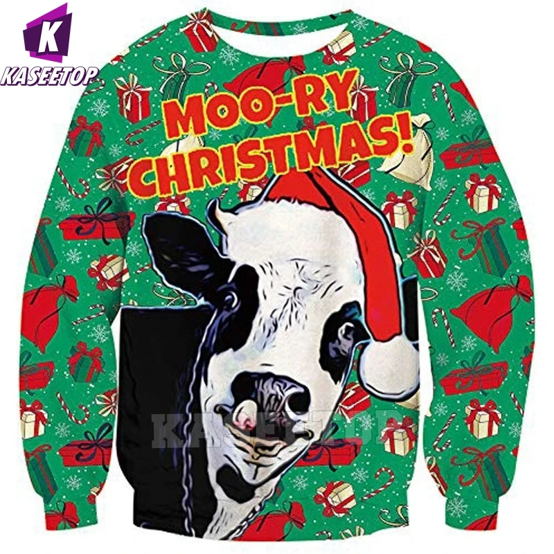 

Xmas Alpaca Jumper Merry Christmas Crewneck Pullover Sweatshirt 3D Print Men Women Casual Long Sleeve Outerwear Holiday Gift