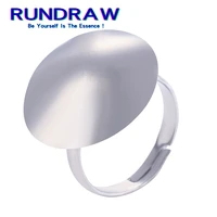 rundraw classic silver color women round rivet face opening adjustable ring simply alloy rings party gift jewelry