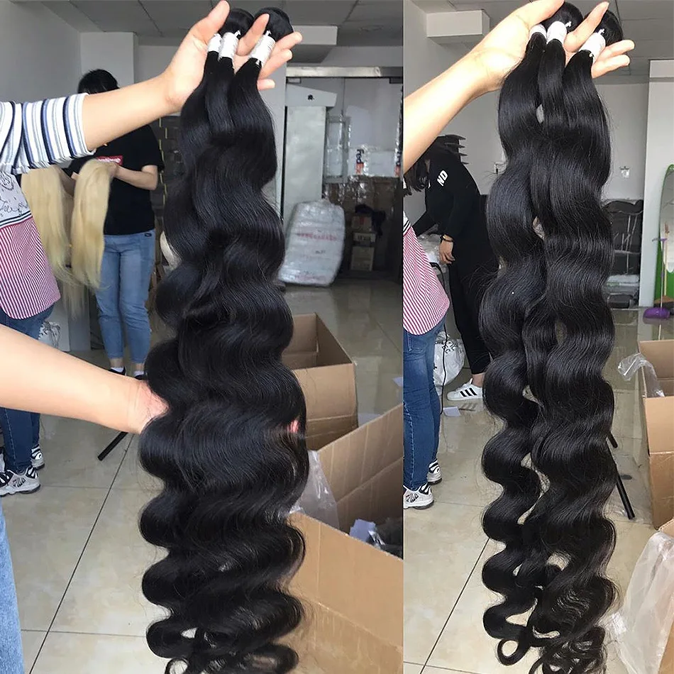 30 Inch Body Wave Bundles With Closure Remy Human Hair Bundles with Closure Indian Human Hair 3 or 4 Bundles Hair Extensions