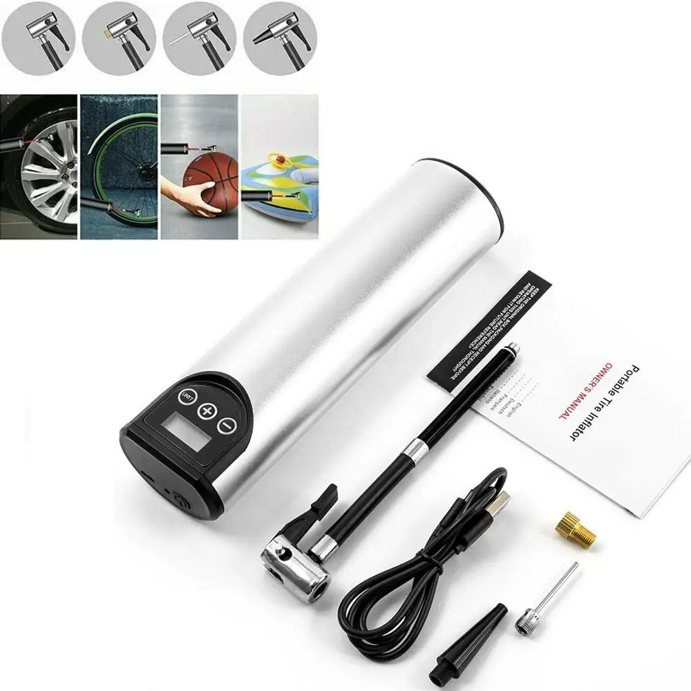 Barato Inflador Portátil De Compresor De Aire Para Coche, Inflador De 150PSI DC 12V Para Neumático De Motocicleta De Coche Con Adaptador De 3 Boquillas