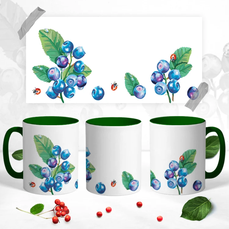 Керамическая кружка &quotЧерника&quot 330 мл 1 шт.