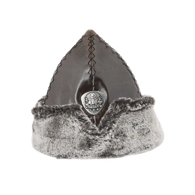 Kayı Tribe Dirilis Ertugrul Turkish Ottoman Coat of Arms Burk Hat, Leather Winter Cap