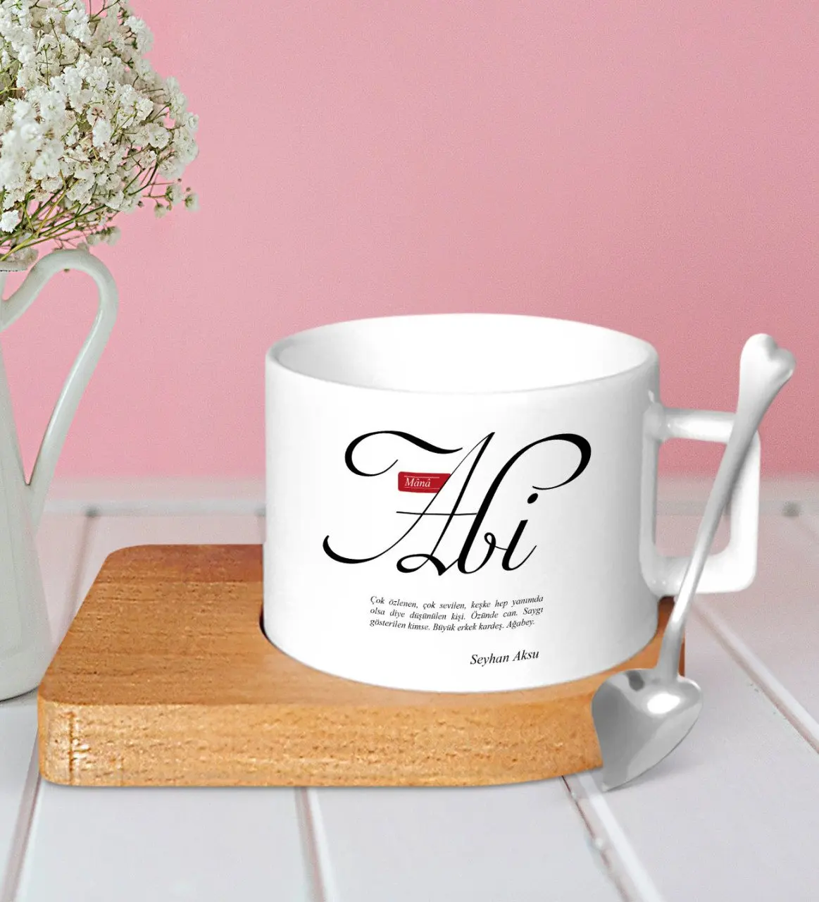 

Personalized Mânâ Abi Wood Altlıklı Ceramic Fincan-1