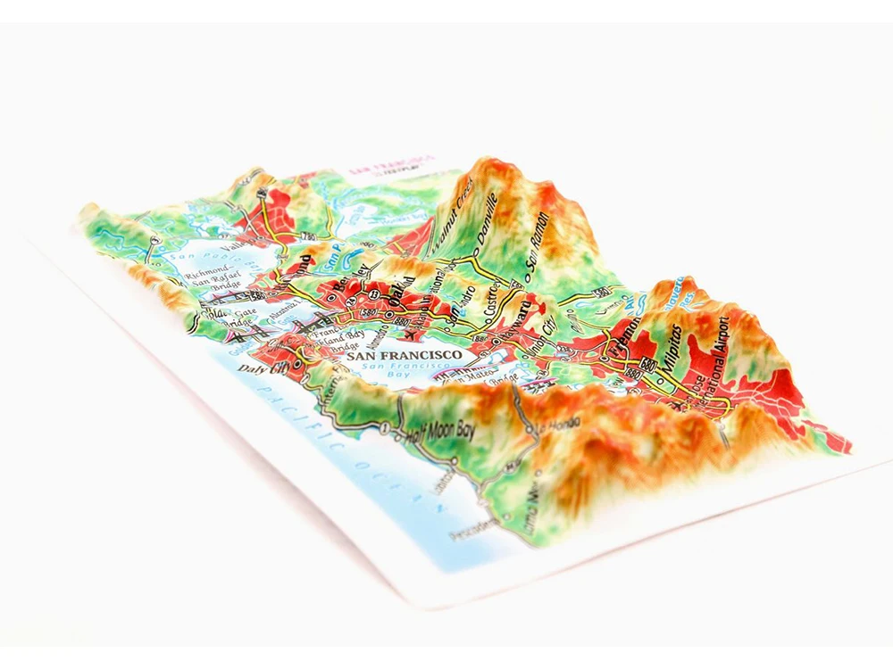 3D Карта Город САН-ФРАНЦИСКО 3Д Высокообъёмная панорама Рельефная Магнит На
