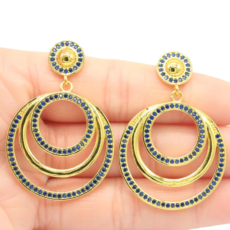 

46x31mm Jewelry Set Created Spessartine Garnet Blue Turquoise Black Onyx Tanzanite 14k Gold Silver Earrings Pendant