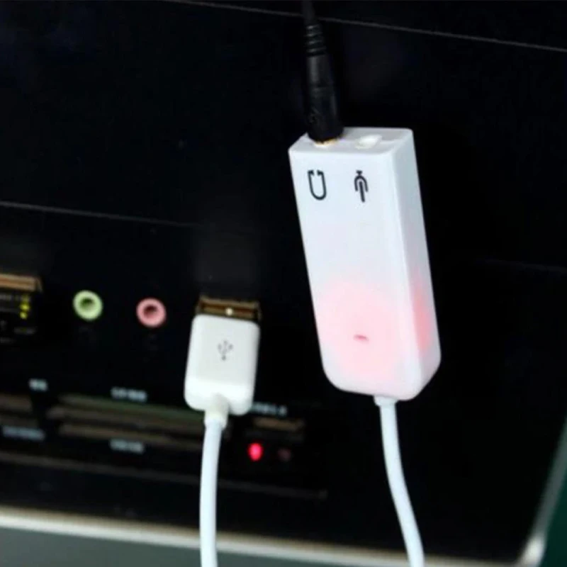 Звуковая карта USB для наушников и микрофона на проводе Windows Mac OS звуковой