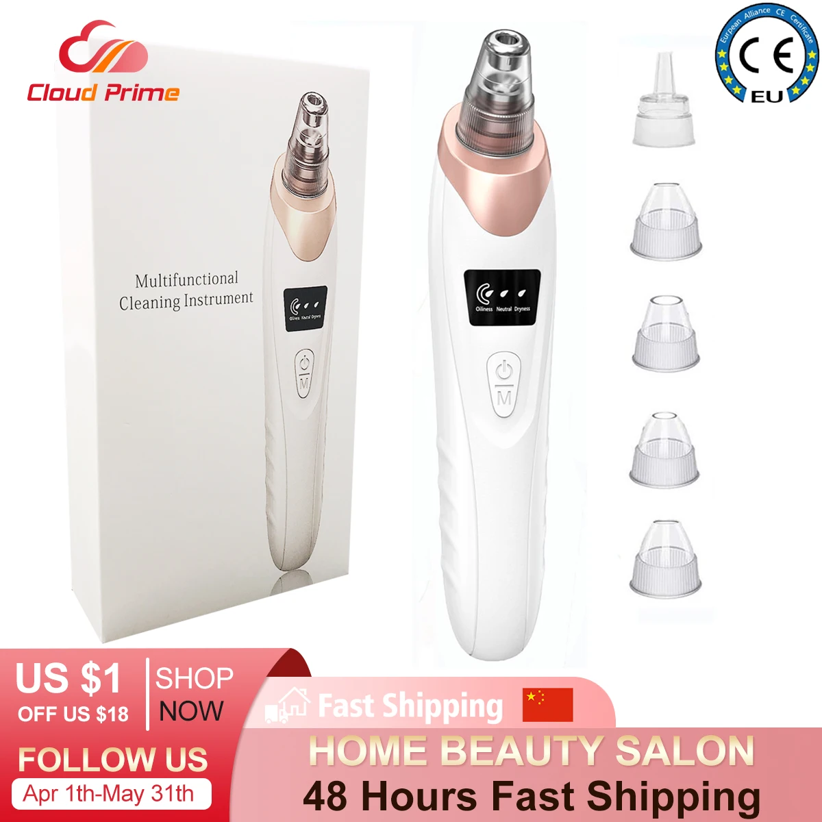 Прибор для вакуумной чистки лица акне прыщей черным пятнышком Всасывания