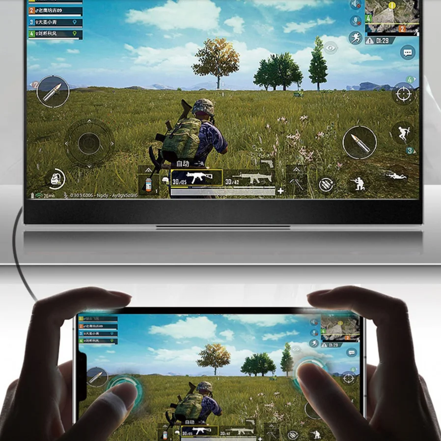 Портативный игровой монитор Eyoyo экран 144 дюйма 15 6x1920 Full HD IPS USB C двойной динамик -