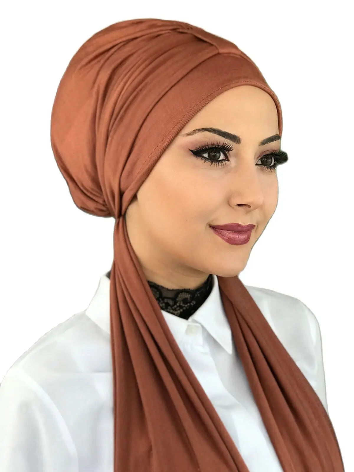 

Islamic Fashion Muslim Hijab Lady Hijab 2021 Trend Scarf Bone Beanie Ready Shawl Scarf Buckle Hat Tile Color Scarf Bone