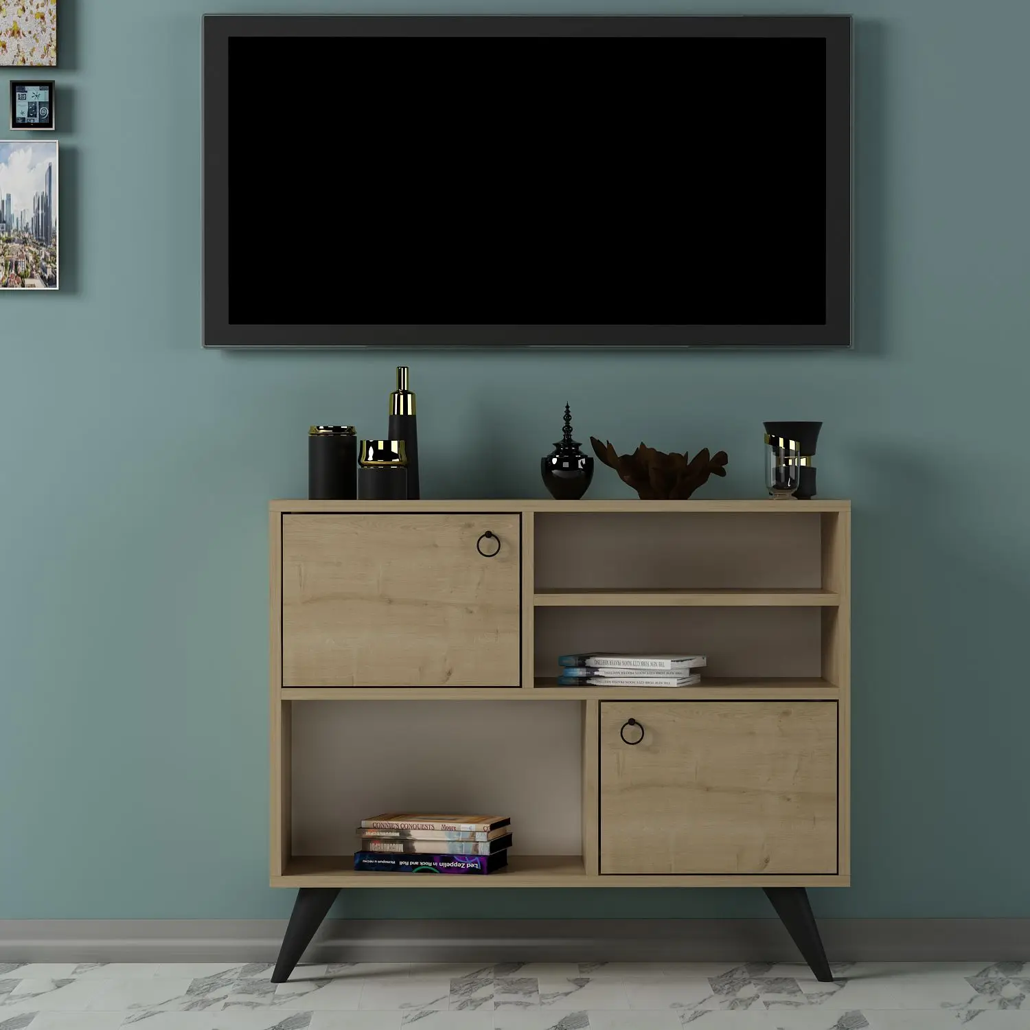 Мебель Modenr tvunit мебель для гостиной Tvunit Современная полка Антрацит металлические
