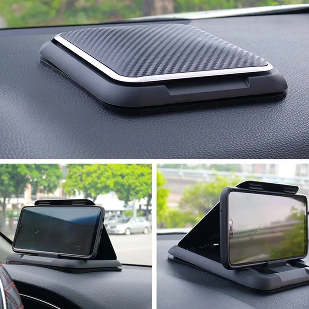 carbon fiber car phone holder dashboard universal 3 to 7 inch mobile phone clip mount bracket for iphone xr xs max gps stand free global shipping