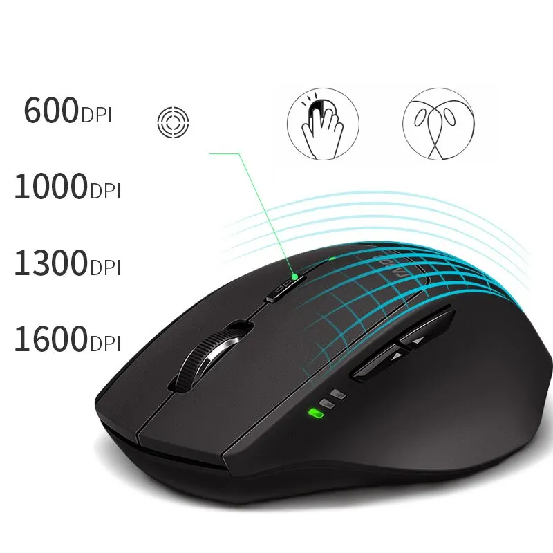 rapoo mt550 multi mode wireless mouse ergonomic buetooth mouse 1600 dpi optical mice for computer pc laptop support 4 devices free global shipping