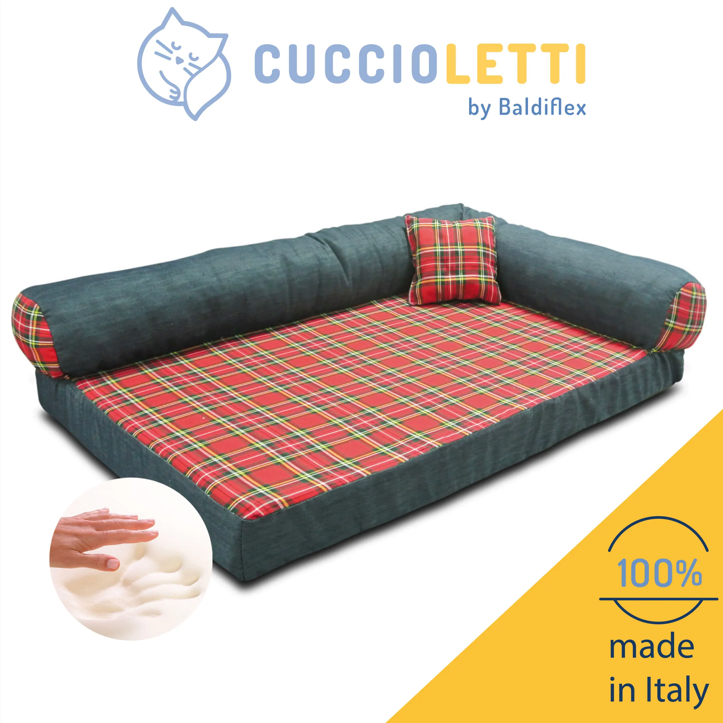 Cuccioletti от Baldiflex собачья кровать диван с мягким матрасом h 10 см Tobia | Дом и сад