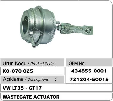 Audi - Skoda VOLKSWOGEN 2 5/2 8 TDI привод разгрузочного клапана турбонаддува 434855-0001 |