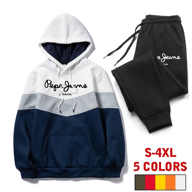 

New Men's Brand Fashion Printed Autumn Winter Hoodie and Pants Suit Sportswear Casual Cotton Slim Fit Men's Sports Shirt Jogging