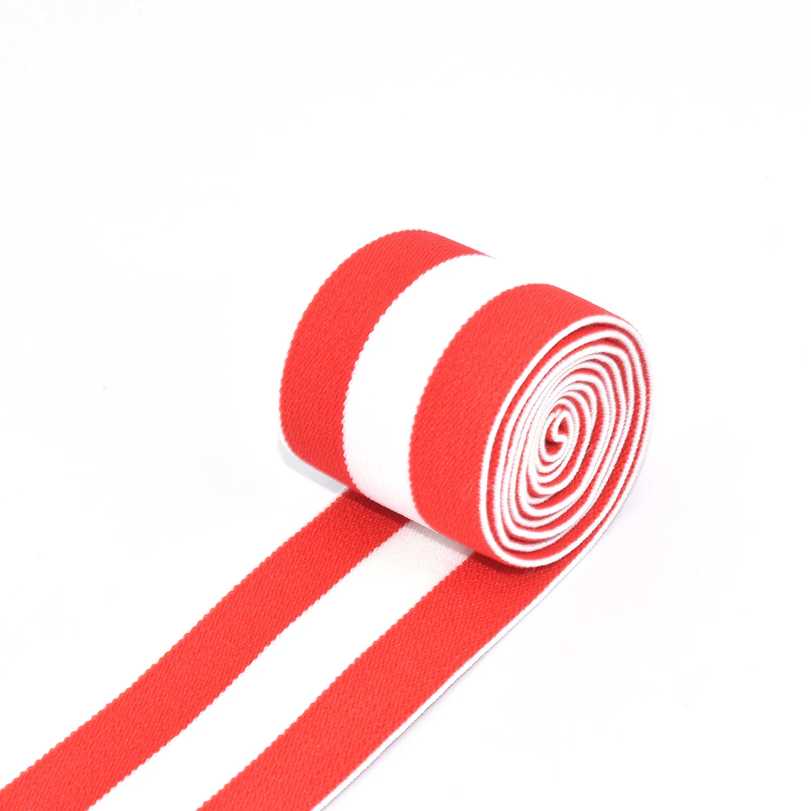 

1.5inch(38mm) Red-White Nylon Elastic Striped Webbing Height Elastic Ribbon Purse Strap Elastic Band Garment Accessories